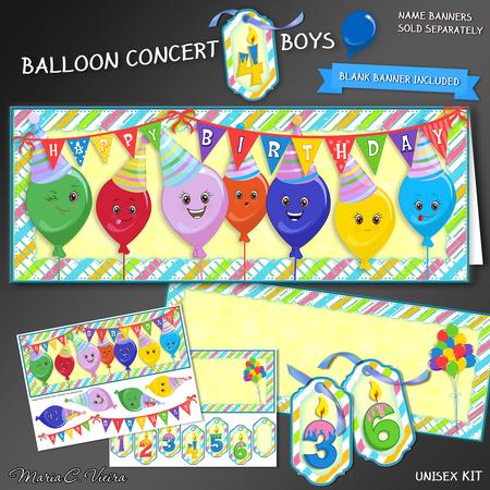 Lg. Dl. Balloon Concert for Boys Kit
