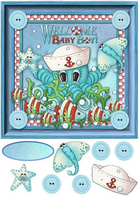 Welcome Baby Boy Card Front Red