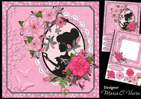 Pink Flower Silhouette Cameo Kit