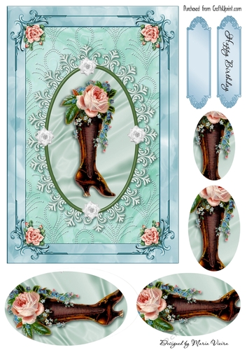 Vintage Fashion Boot Card Front BN