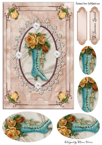 Green Vintage Boot Card Front GN