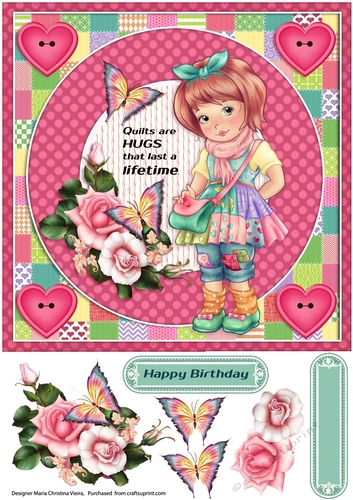 Quilts are HUGS 8X8 Card Front