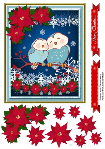 Christmas Owl 4 Card Front