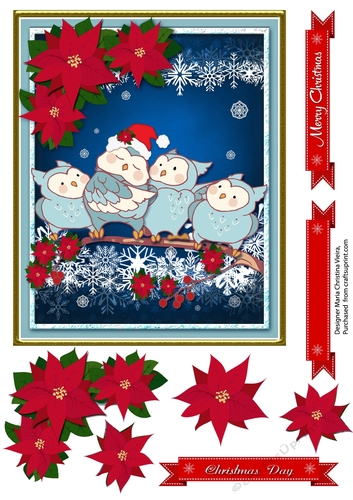 Christmas Owl 6 Card Front