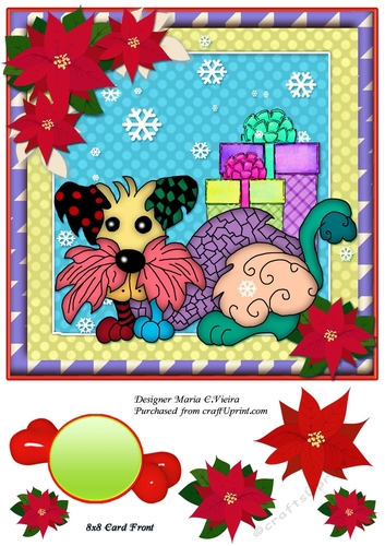 Raggy Xmas Dog Card Front 7
