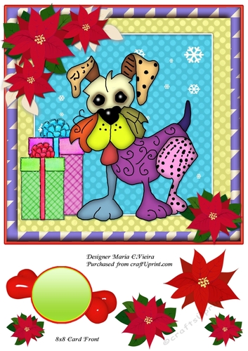 Raggy Xmas Dogs Card Front 8