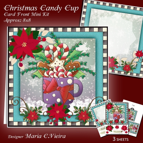 Christmas Candy Cup Card Front M.kit