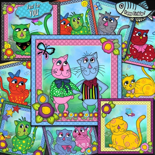 Raggy Cats 15 sheet 7x7 Bumper Kit