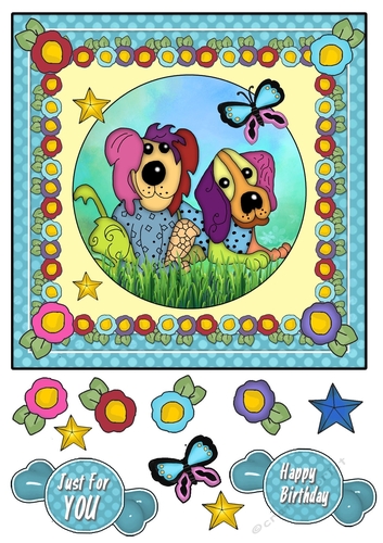 Blue Rag Dog 9 Card Front