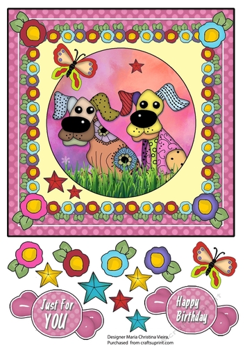 Pink Rag Dog 6 Card Front