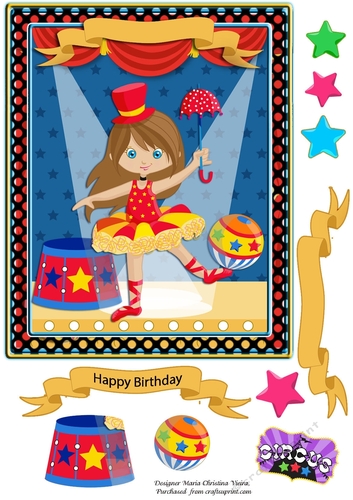 Circus Fun 6x8 Card Front 3
