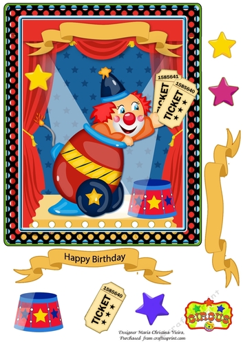 Circus Fun 6x8 Card Front 4