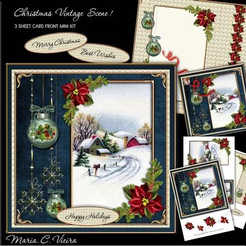 Christmas Scene 1 Card Front MiniKit