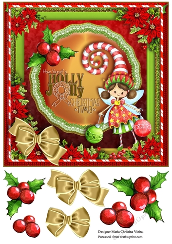 Vintage Christmas fairy card Front