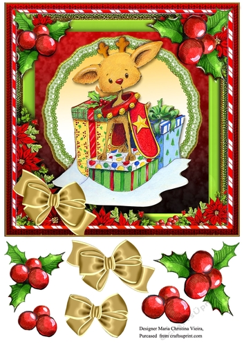 Vintage Christmas Card Front Gifts