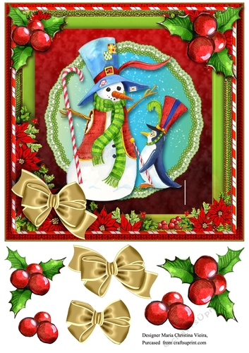 Christmas Penguin and the Snowman