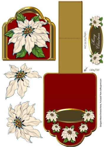 Red Base Poinsettias Mini Easel
