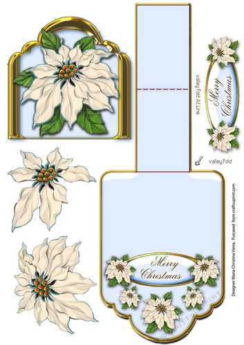 Baby Blue Poinsettias Mini Easel