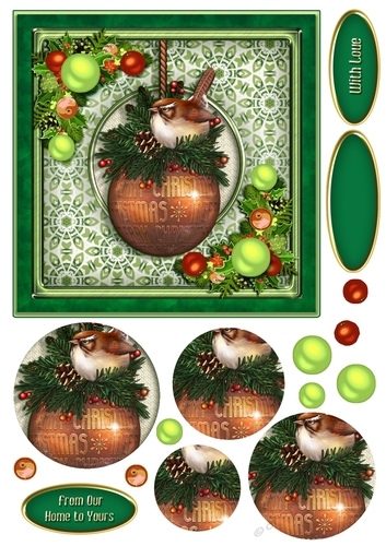 Bird Bauble Pyramid and Corners 6x6