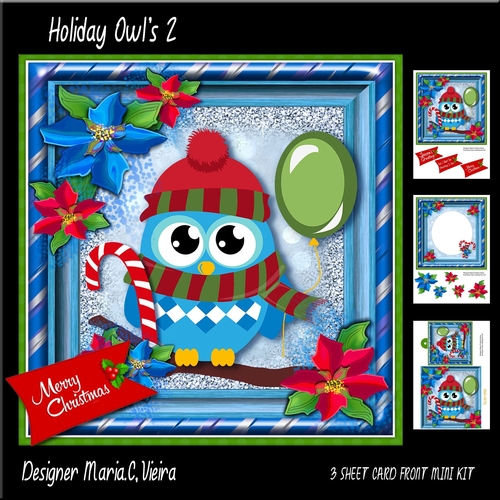 Holiday Owls 2 Card Front kit 