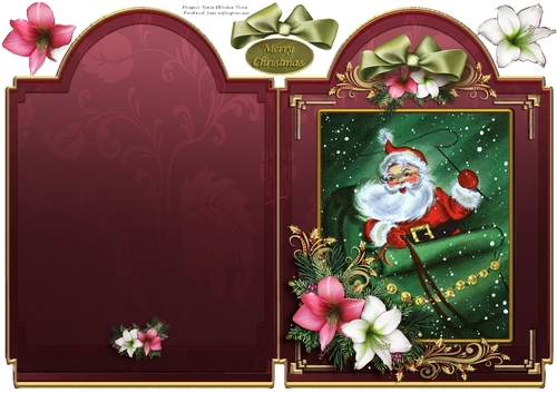 There Goes Santa  6x8 Full Card Red