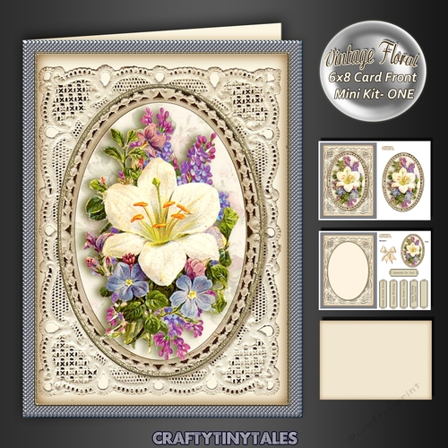 Vintage Floral 6x8 Card Front Kit 1