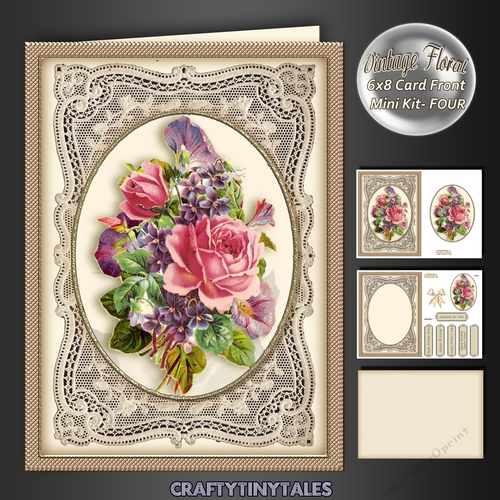 Vintage Floral 6x8 Card Front Kit 4