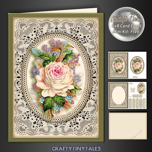 Vintage Floral 6x8 Card Front Kit 5