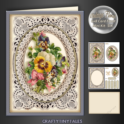 Vintage Floral 6x8 Card Front Kit 6