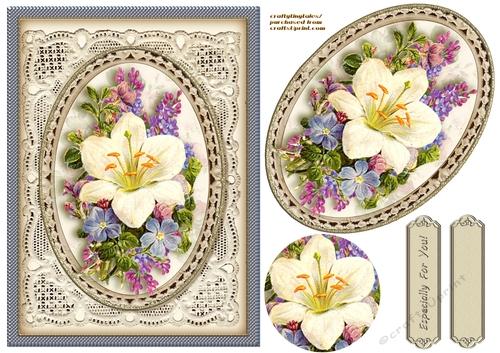 Vintage Floral 6x8 Card Front 1