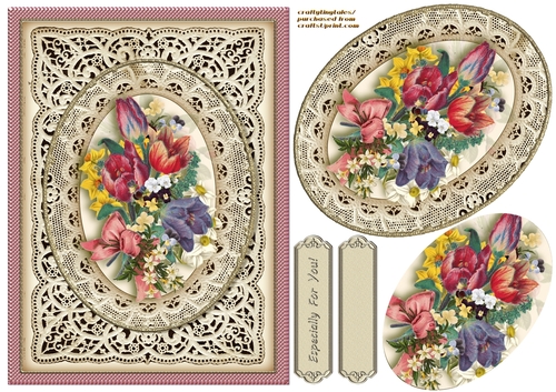 Vintage Floral 6x8 Card Front  2
