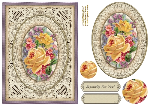 Vintage Floral 6x8 Card Front  3