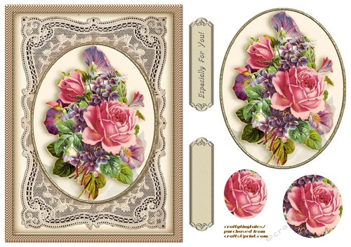 Vintage Floral 6x8 Card Front  4