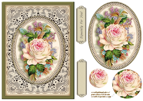 Vintage Floral 6x8 Card Front  5