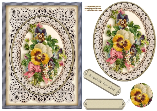 Vintage Floral 6x8 Card Front  6
