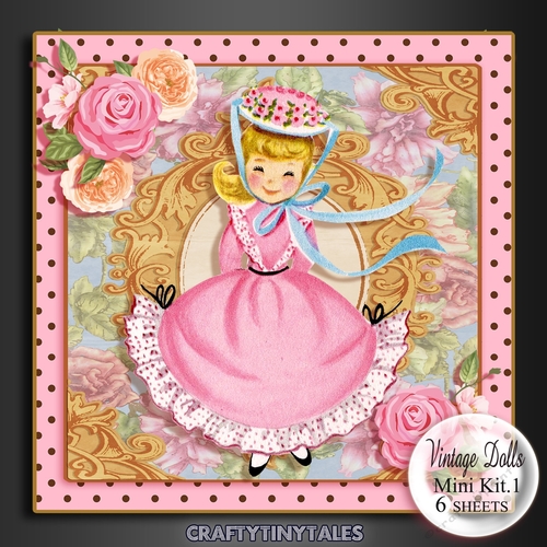 Vintage Dolls Card Front Mini Kit 1