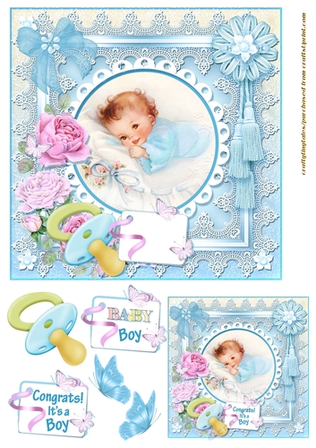 New Baby Card Front 7x7 Boy