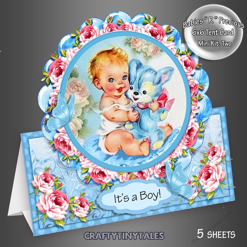 Babies R Precious Boy Tent Card Kit. 2