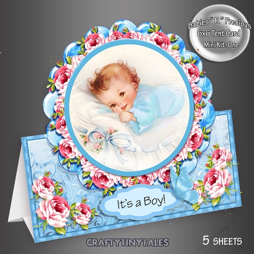 Babies R Precious Boy Tent Card Kit.1