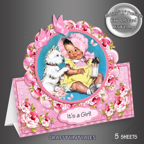 Babies R Precious Girl Tent Card Kit.3