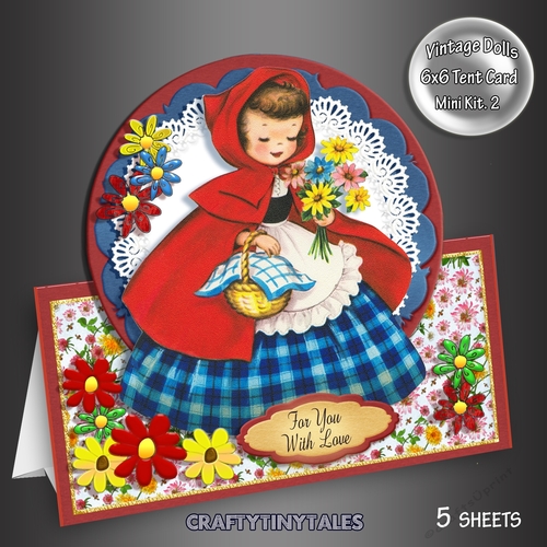 Vintage Doll Tent Card Kit. 2