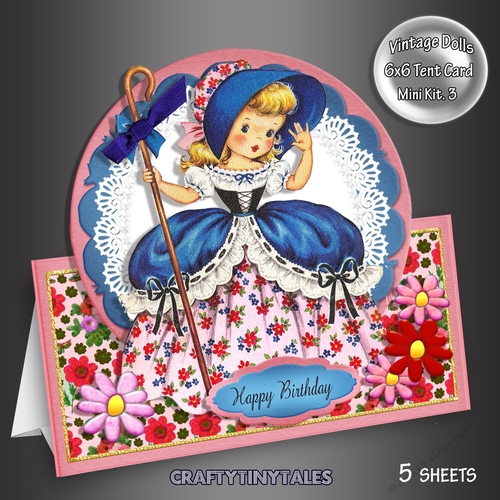 Vintage Doll Tent Card Kit. 3