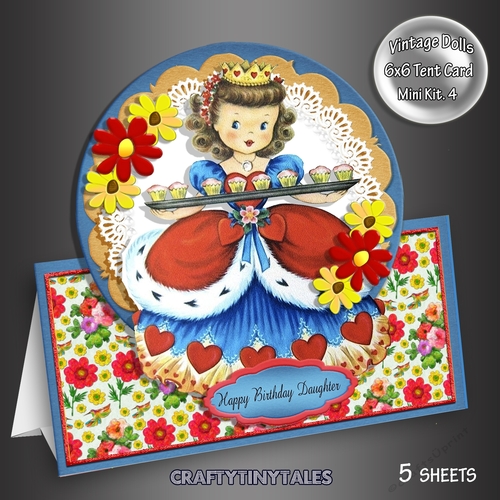 Vintage Doll Tent Card Kit. 4