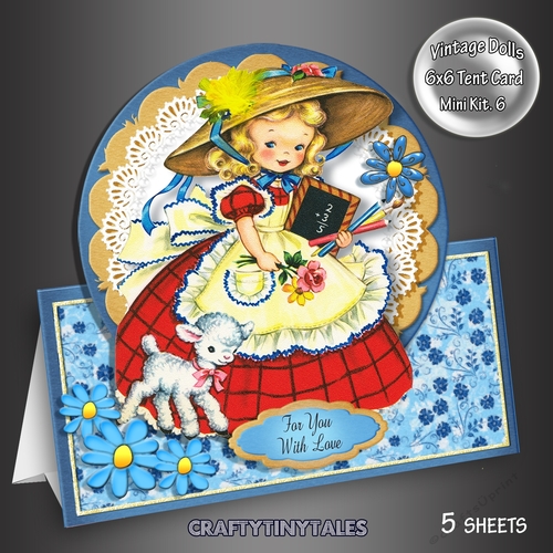 Vintage Doll Tent Card Kit. 6