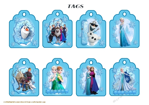 TAGS Eight Frozen Ribbon Hole Tags