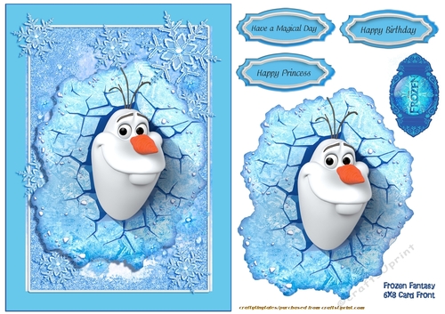 Frozen Fantasy Card Front Sheet 1