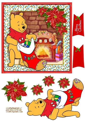 Christmas Day With Pooh Card Front 1