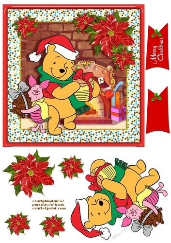 Christmas Day With Pooh Card Front 2