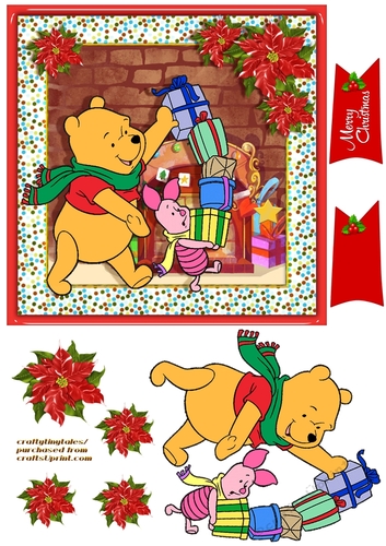 Christmas Day With Pooh Card Front 3