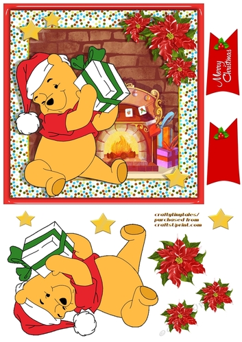 Christmas Day With Pooh Card Front 5